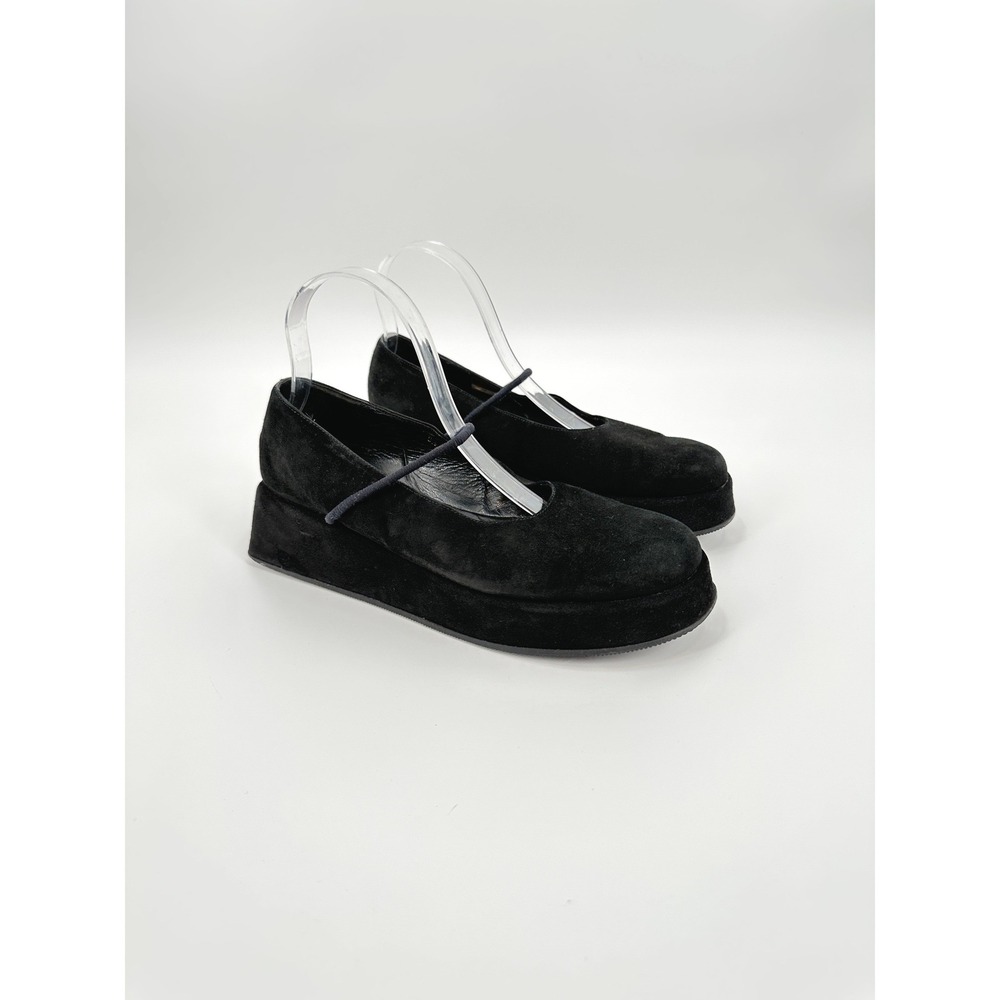 Robert Clergerie Espace Black Suede Platform Mary‎ Jane Shoes Womens 38.5 - Picture 2 of 10